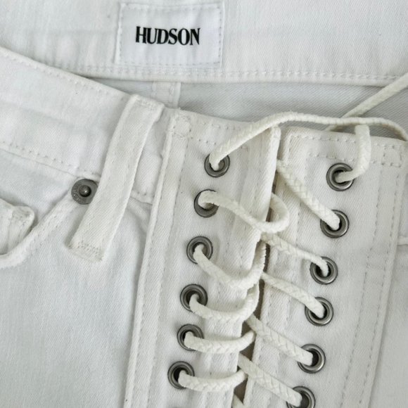 Hudson Jeans Bullocks High Rise Lace Up Super Skinny White ( 26  ) - Picture 4 of 5